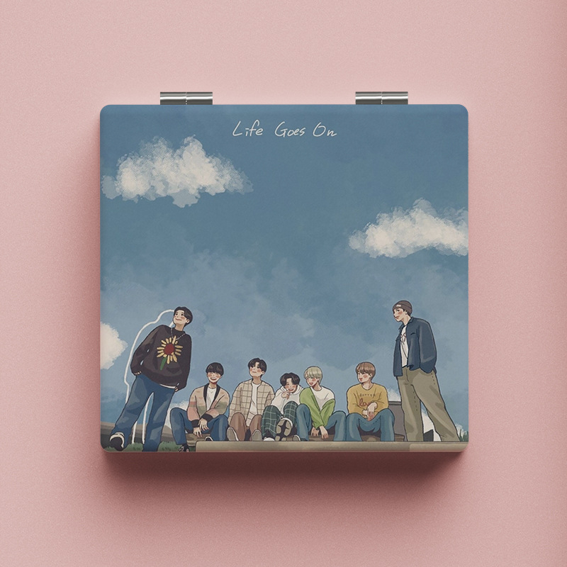 Αναδιπλούμενος καθρέφτης μακιγιάζ Xinruyu, πλαίσιο PU/PS/PVC, ασημί καθρέφτης, κατάλληλο ως δώρο