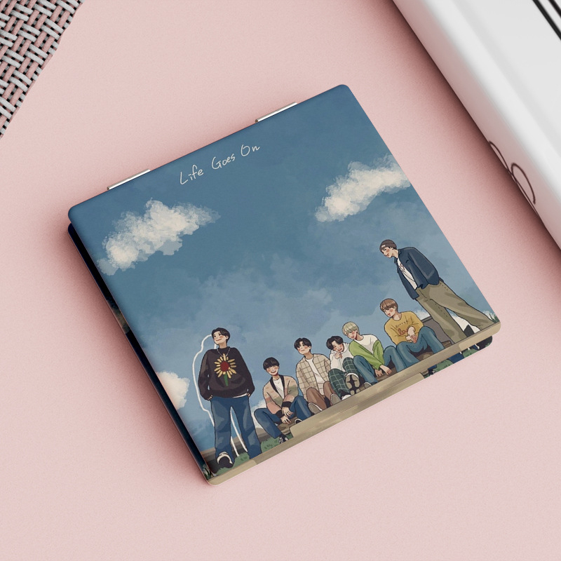 Αναδιπλούμενος καθρέφτης μακιγιάζ Xinruyu, πλαίσιο PU/PS/PVC, ασημί καθρέφτης, κατάλληλο ως δώρο