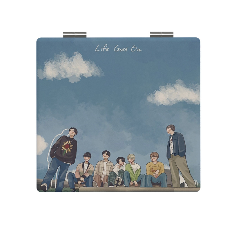 Αναδιπλούμενος καθρέφτης μακιγιάζ Xinruyu, πλαίσιο PU/PS/PVC, ασημί καθρέφτης, κατάλληλο ως δώρο