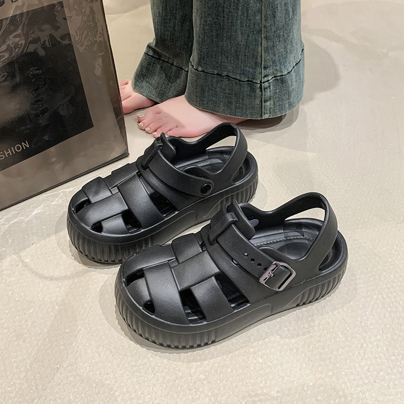 Sieviešu romiešu sandales Starry Sky, EVA augšdaļa, EVA zole, apļveida purns, Korejas stils, Pavasaris 2025.