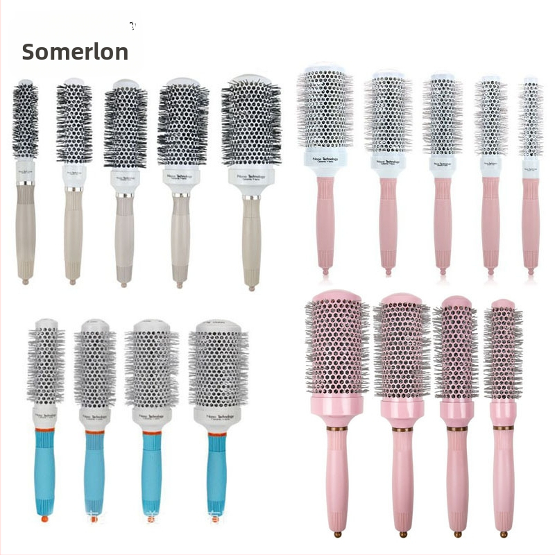 Plaukų garinimo šukos su keraminiu voleliu ir ABS korpusu