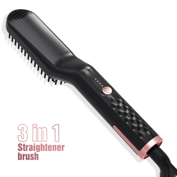 Pieptene dual funcțional pentru îndreptare și împletire, încălzire din ceramică de turmalin, diametru 16–20 mm, 110 V, 35 W