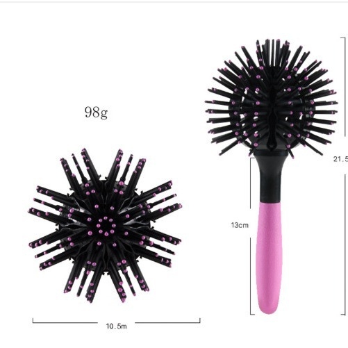 3D sfēriska matu veidošanas ķemme taisnošanai un viļņošanai – ABS materiāls, sfērisks dizains, vispārēja lietošana