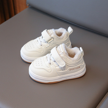 Ziemas zābaki bērniem 1–3 un 4–6 gadiem, fleece odere, augšdaļa no sintētiskas ādas, Velcro aizdare, gumijas zole