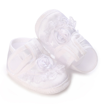 Kanvas zīdaiņu kristību kurpes, Velcro aizdare, zemais augšējais apvalks, 12–36 mēneši, pavasaris–rudens