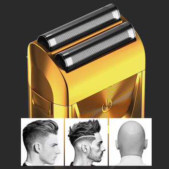 Elektrinė skustuvas ir plaukų kirpimo mašina, USB maitinimas, įmontuota baterija 500–800 mAh, nerūdijančio plieno peiliukai, nuimama ir plaunama galvutė