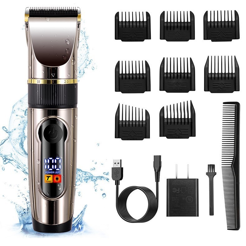 Ηλεκτρικό κουρευτικό μαλλιών με κεραμική λεπίδα, πλένεται κεφαλή, οθόνη LCD, μοντέλο 690A, ενσωματωμένη μπαταρία 1200–2000mAh, αυτονομία 1–3 ωρών