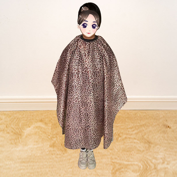 Cape κομμωτικής για ενήλικες, λεοπάρ σχέδιο, μη κολλάει στα μαλλιά, για κομμωτήρια, ύφασμα