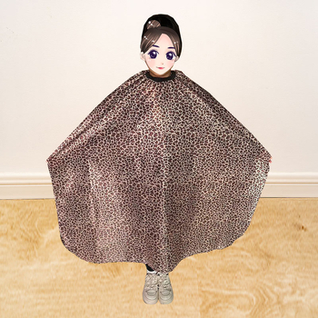 Cape κομμωτικής για ενήλικες, λεοπάρ σχέδιο, μη κολλάει στα μαλλιά, για κομμωτήρια, ύφασμα