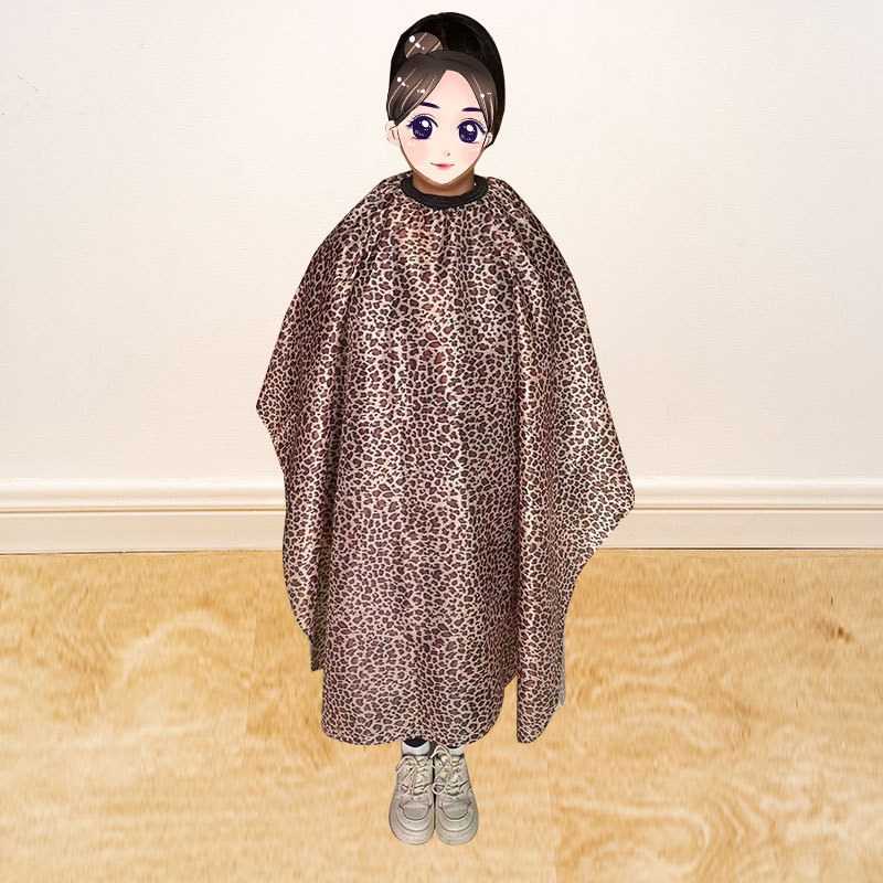 Cape κομμωτικής για ενήλικες, λεοπάρ σχέδιο, μη κολλάει στα μαλλιά, για κομμωτήρια, ύφασμα