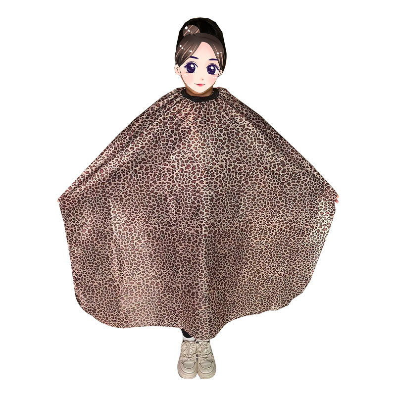 Cape κομμωτικής για ενήλικες, λεοπάρ σχέδιο, μη κολλάει στα μαλλιά, για κομμωτήρια, ύφασμα