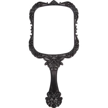 Sminktükör pillangó mintás vintage dizájnnal, európai stílusú négyzet alakú, háromdimenziós relief, rövid nyél, Brand Flattering