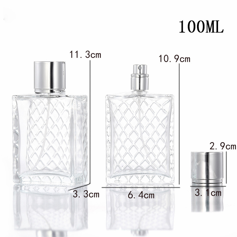 Nbyaic četvrtasta staklena boca za parfem s raspršivačem, ručno puhana staklena boca, mogućnost prilagodbe