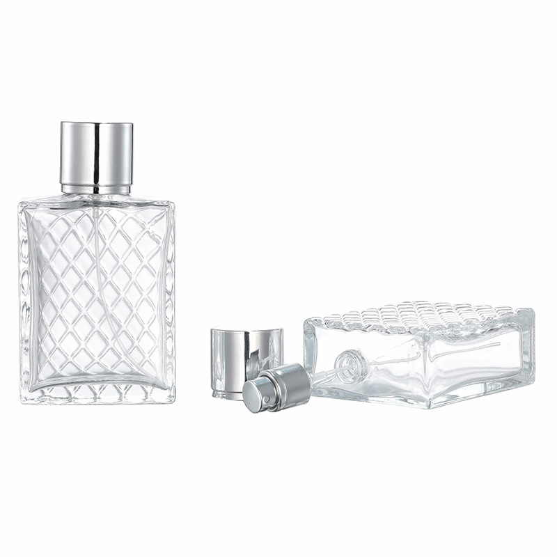 Nbyaic četvrtasta staklena boca za parfem s raspršivačem, ručno puhana staklena boca, mogućnost prilagodbe