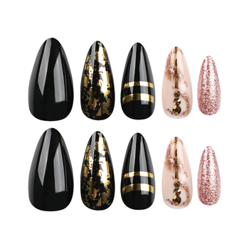 Le Yi αυτοκόλλητα νυχιών - απλός, φορετός στυλ, καρό μοτίβο, για κυρίες