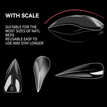 Μοντέλο επεκτάσεων νυχιών με κρυστάλλινο σχεδιασμό, σετ 120 τεμάχια, μάρκα mybormula, διαφανές και φορητό