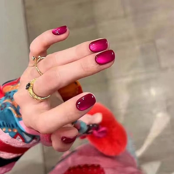 Χειροποίητο σετ μανικιούρ με γυάλινες χάντρες Dragon Fruit και Cat`s Eye εφέ, Cat`s Eye στιλ, μοτίβο 1327355784, για γυναίκες