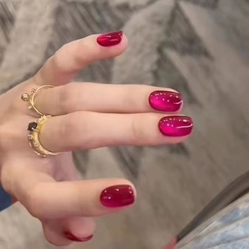 Χειροποίητο σετ μανικιούρ με γυάλινες χάντρες Dragon Fruit και Cat`s Eye εφέ, Cat`s Eye στιλ, μοτίβο 1327355784, για γυναίκες