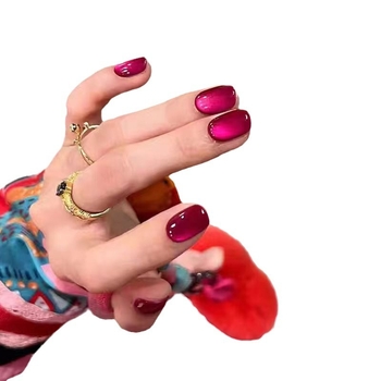 Χειροποίητο σετ μανικιούρ με γυάλινες χάντρες Dragon Fruit και Cat`s Eye εφέ, Cat`s Eye στιλ, μοτίβο 1327355784, για γυναίκες