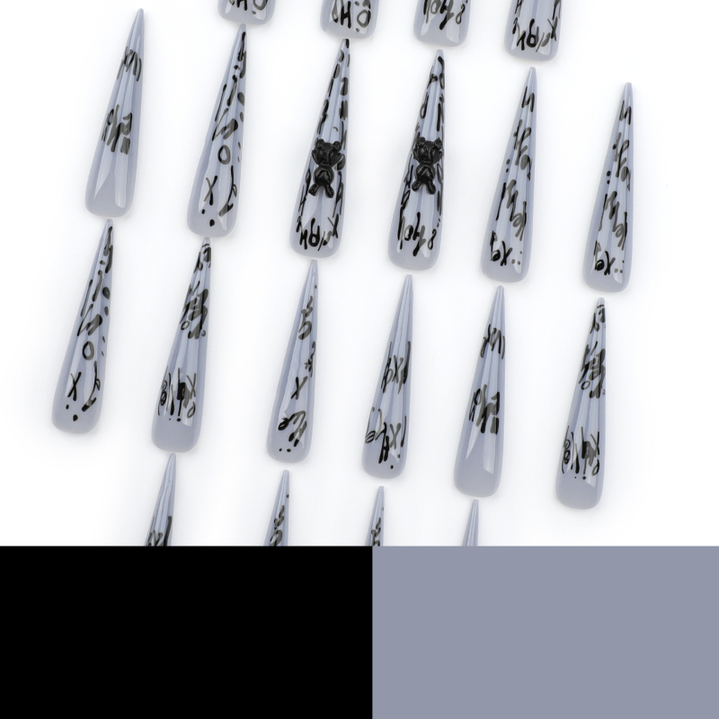 Изкуствени нокти за носене – марка Leyi, произход Zhejiang, графити букви, стил Hot Girl/Ins, подходящи за дами