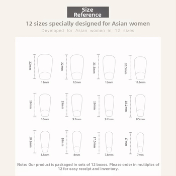 Σετ άκρων νυχιών, μοτίβο φιόγκο, γυαλιστερό γαλλικό μανικιούρ, 24 τεμάχια