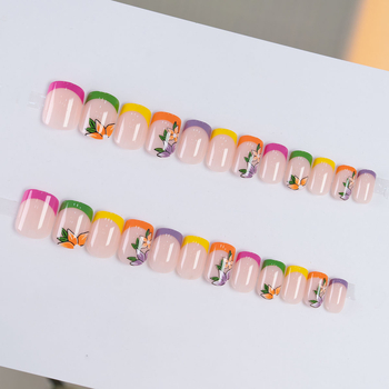 Man Yicai αποσπώμενα φλοράλ τεχνητά νύχια, φορετές άκρες νυχιών με σχέδιο λουλουδιών