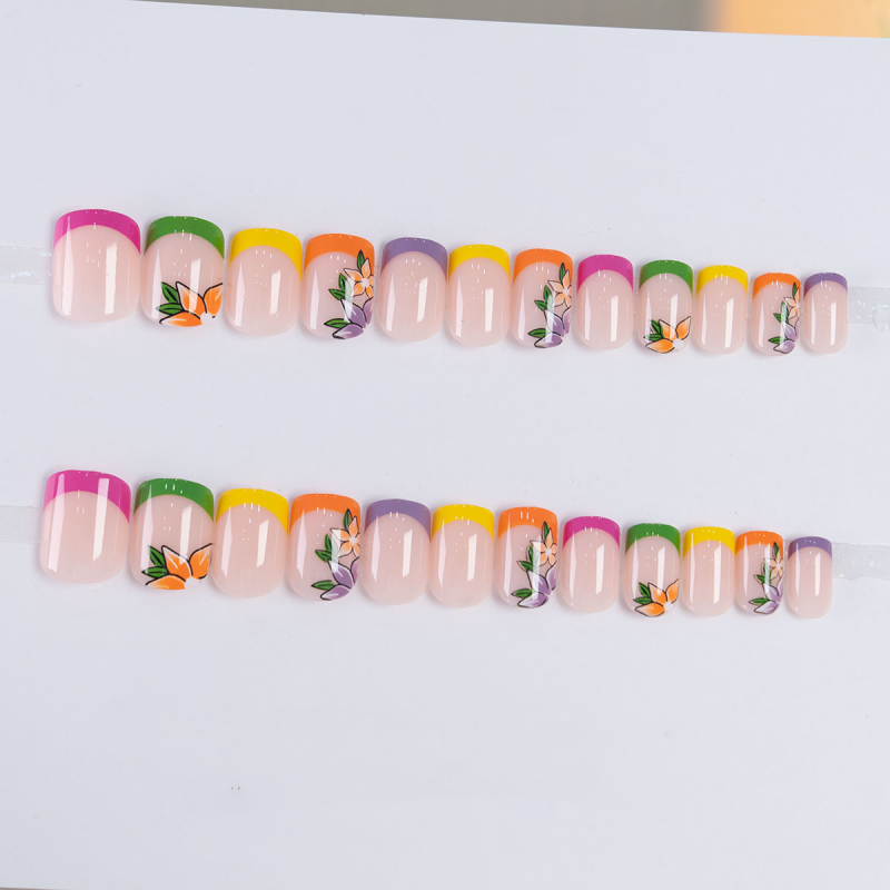 Man Yicai отделяеми изкуствени нокти с флорален дизайн, носими нокти