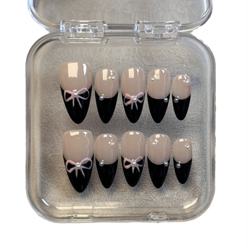 Χειροποίητα φορετά νύχια – Ευρωπαϊκό και Αμερικανικό στυλ, σχέδιο φιόγκο, εφέ Cat\'s Eye, μινιμαλιστικό