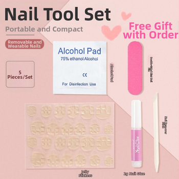 Daewoo Εφαρμοσμένα νύχια για τοποθέτηση, κοντό ωοειδές σχήμα, 3D άνθη, καρό μοτίβο