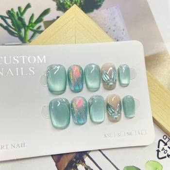 Νύχια Cat Eye - Χειροποίητα, Φοριούνται, Αυτοκόλλητο Νυχιών, Προέλευση Γκουανγκξί, Για Γυναίκες