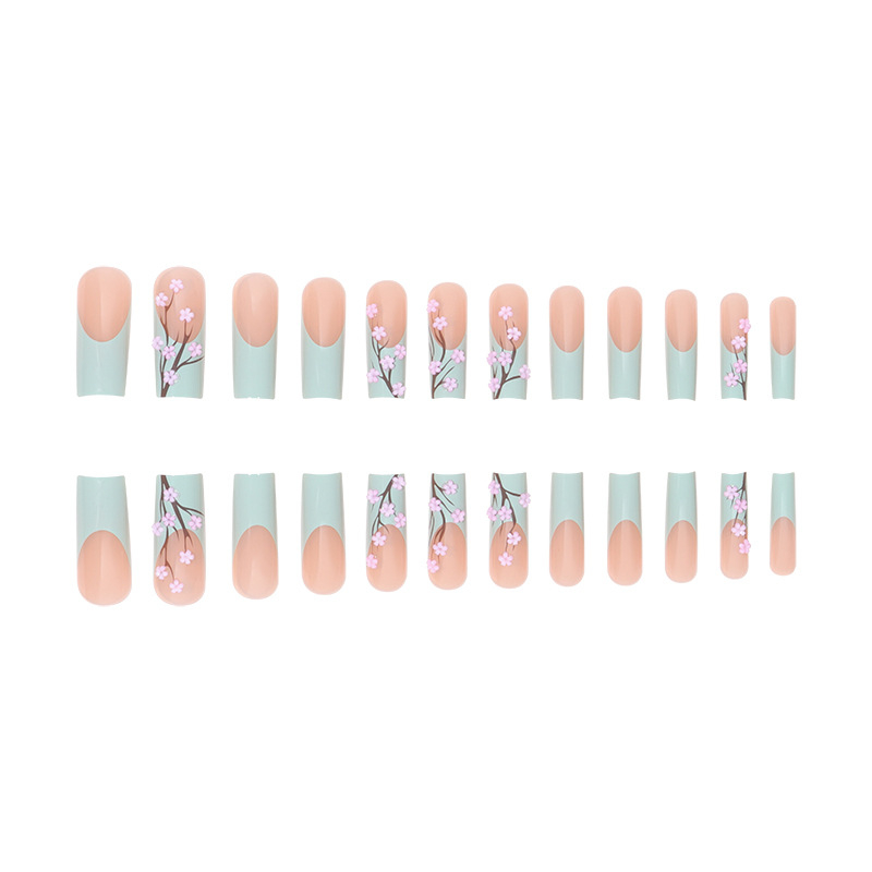 Körömmatricák – virágos dizájn francia manikűrhöz, 24 darabos készlet, Wear Armor hivatalos magánmárka