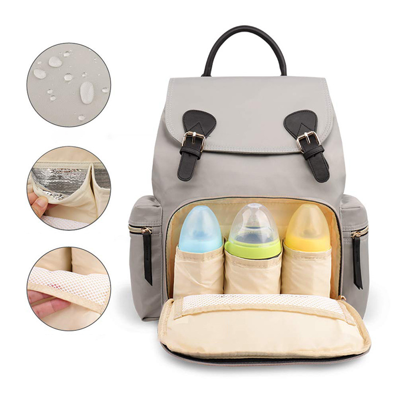 Anyasági hátizsák nagy kapacitású 20–35L, Oxford anyag, szabadidős stílus, dupla vállpántok, cipzáros nyitás, belső cipzáras zseb