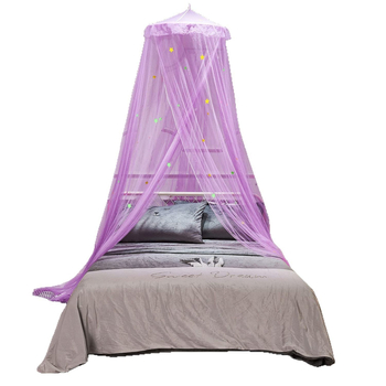 Мрежа против комари за легло, куполна висяща форма, с едно врато, полиестер, без монтаж, универсална употреба