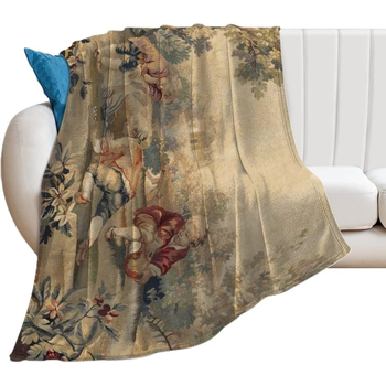 Poliesterinė antklodė su vintagine Prancūzijos tapyba ir viduramžių motyvu, tinkama pavasariui ir rudeniui, koreguojama, susitraukimas 2–4%.