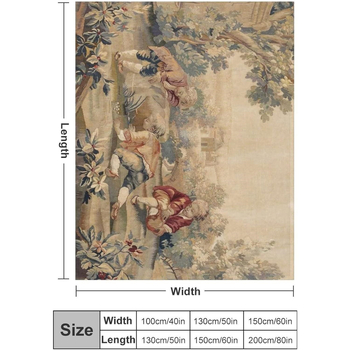 Poliesterinė antklodė su vintagine Prancūzijos tapyba ir viduramžių motyvu, tinkama pavasariui ir rudeniui, koreguojama, susitraukimas 2–4%.