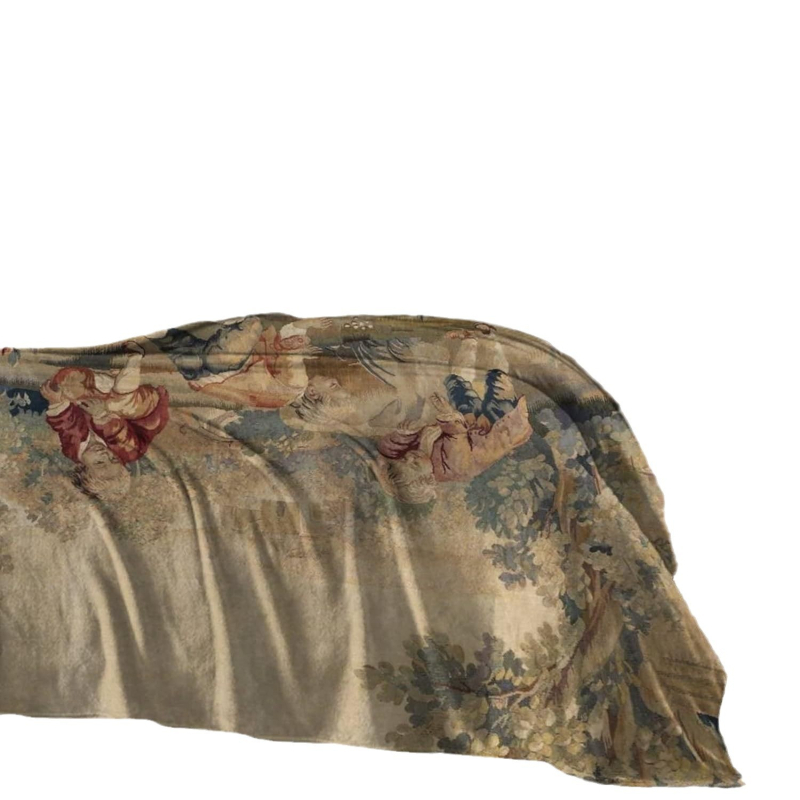 Poliesterinė antklodė su vintagine Prancūzijos tapyba ir viduramžių motyvu, tinkama pavasariui ir rudeniui, koreguojama, susitraukimas 2–4%.