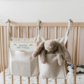 Vászonból készült függő tároló táska 2 rekesszel, multipurpose falra szerelhető szervező