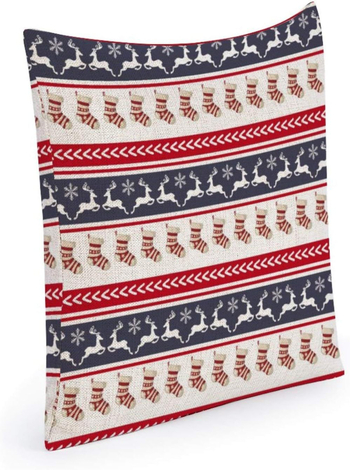 Калъф за възглавница, памук и лен; печатен дизайн с надписи, абстрактни рисунки и празнична тематика; пълнител: PP памук.