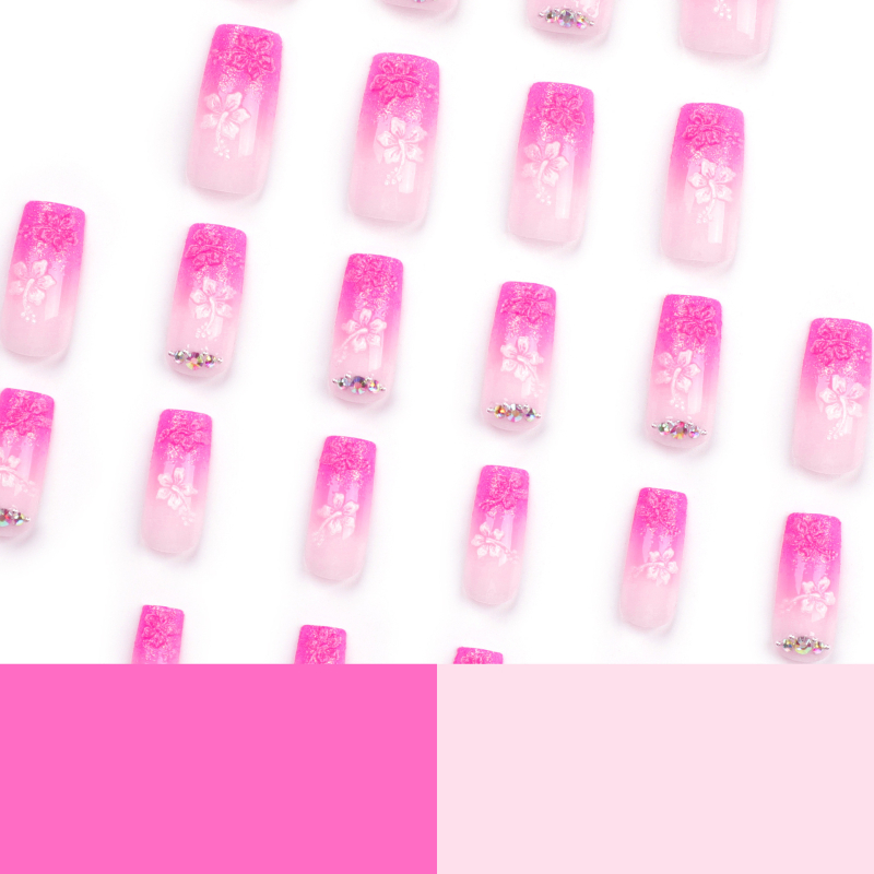 Нокътни лепенки с триизмерни цветя, сладък стил, подходящи за носене