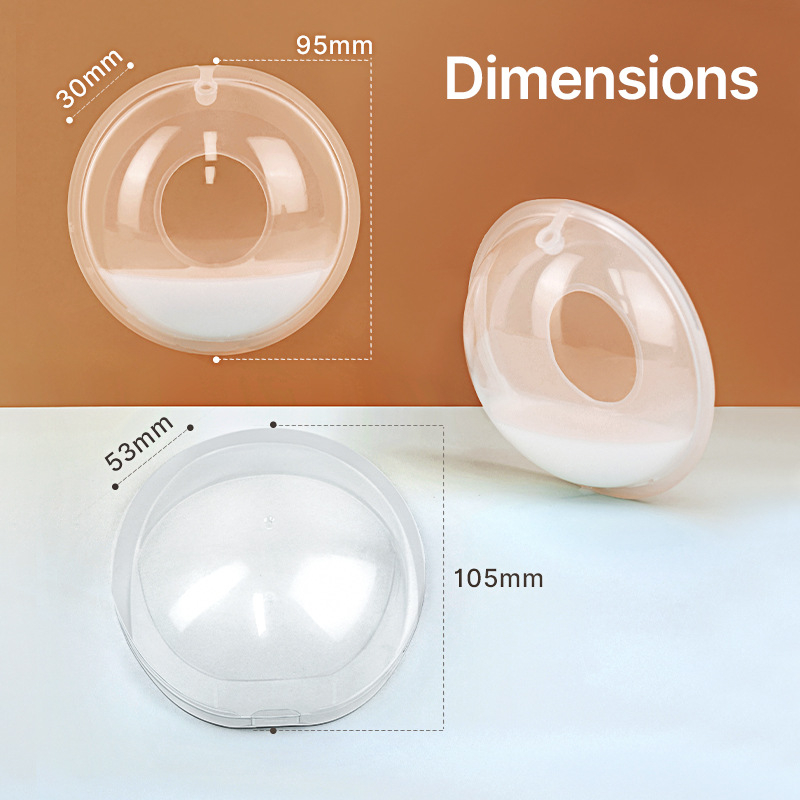 Be rankų silikoninis krūties pieno rinktuvas — nešiojamas, apsauga nuo pratekėjimo, nešiojamas; medžiaga: silikonas + PP; plaunamas