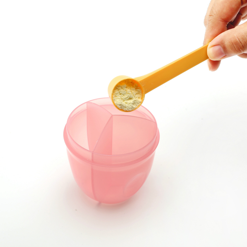 Cutie pentru lapte praf pentru bebeluți cu trei compartimente, portabilă, etanșă, pentru lapte praf și terci de orez, potrivită de la naștere până la 3 ani