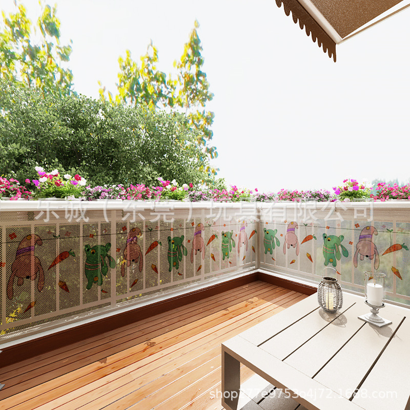 Δίκτυ προστασίας μπαλκονιού και σκάλας με καλλιτεχνικό σχέδιο, υφασμάτινο υλικό, δυνατότητα ιδιωτικής ετικέτας