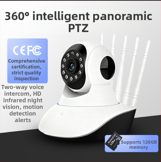 a1 HD belaidė saugumo kamera su PTZ, naktinis matymas, dviejų krypčių garsas, 1080p, TF kortelė