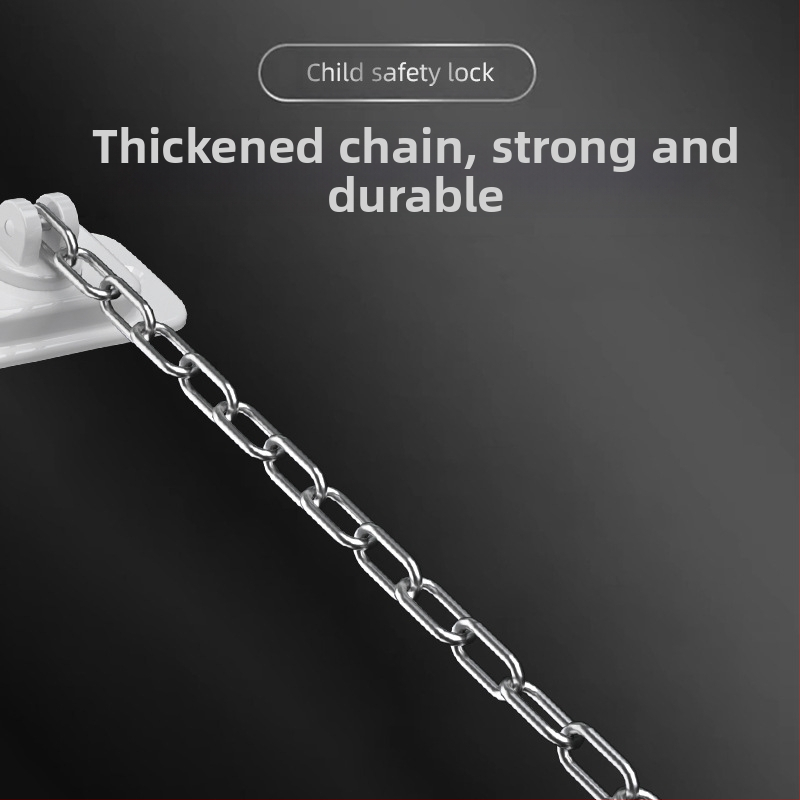 Многофункционален защитен заключващ механизъм за прозорци и врати с веригово заключване, стопер за плъзгащи се врати, монтаж без пробиване, детска безопасност