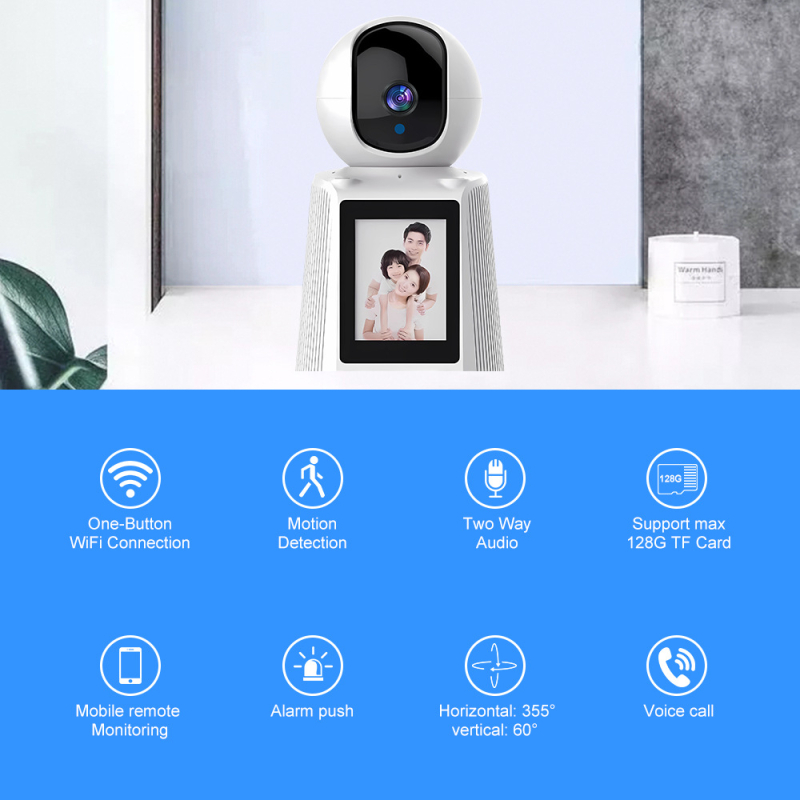 V380 Cameră indoor 1080P WiFi cu apel video printr-un singur buton și acces de la distanță de pe telefon, alimentare 5V, IR Night Vision 25m