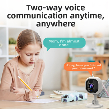 A3 keturkampė belaidė apsaugos kamera su 1080p HD, dviejų krypčių garsas, naktinis matymas, TF kortelės saugykla