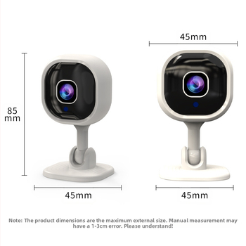 A3 keturkampė belaidė apsaugos kamera su 1080p HD, dviejų krypčių garsas, naktinis matymas, TF kortelės saugykla