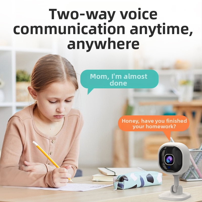 A3 keturkampė belaidė apsaugos kamera su 1080p HD, dviejų krypčių garsas, naktinis matymas, TF kortelės saugykla