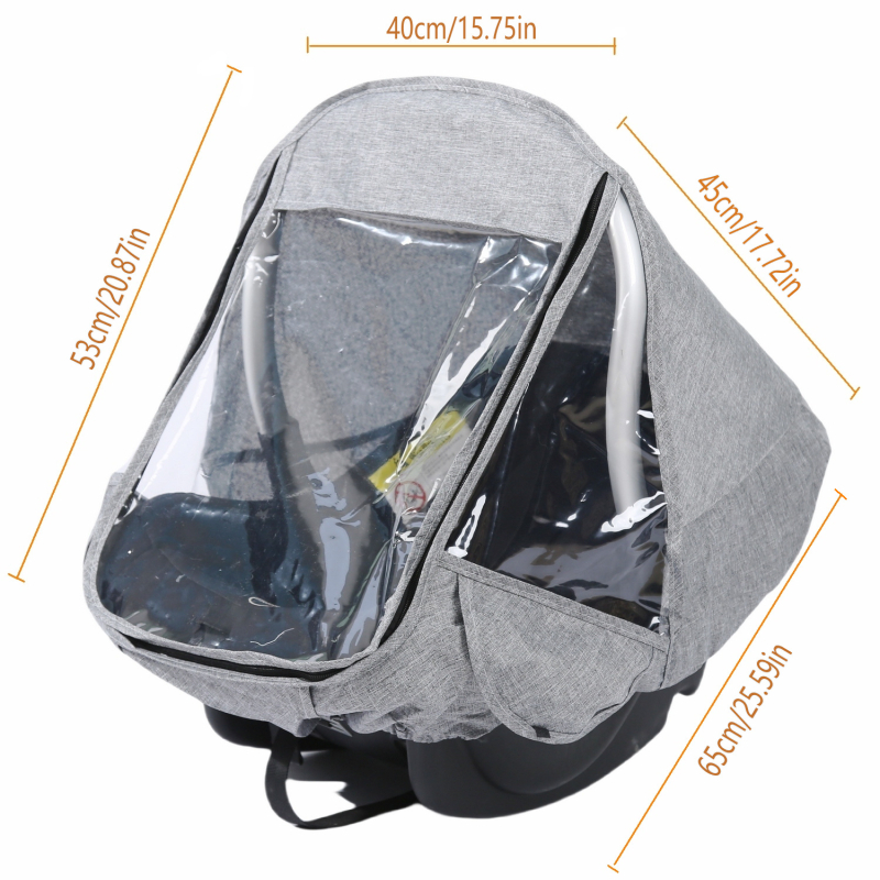 Copertă de ploaie pentru cărucior de bebeluți și scaun de purtare; material poliester; nu este importat.