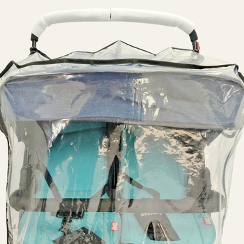 Husă de ploaie pentru cărucior dublu, material EVA, rezistent la vânt, rezistentă la praf